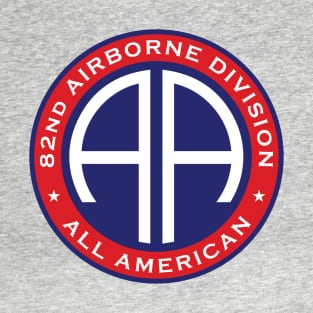 82nd All American Airborne Casual Patch (Round) T-Shirt